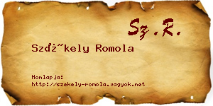 Székely Romola névjegykártya